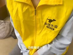 A_food_delivery_guy_tricks_a_female_Meituan_rider Japanese Beauty Craves Thick Cock for Intense Night Pleasure